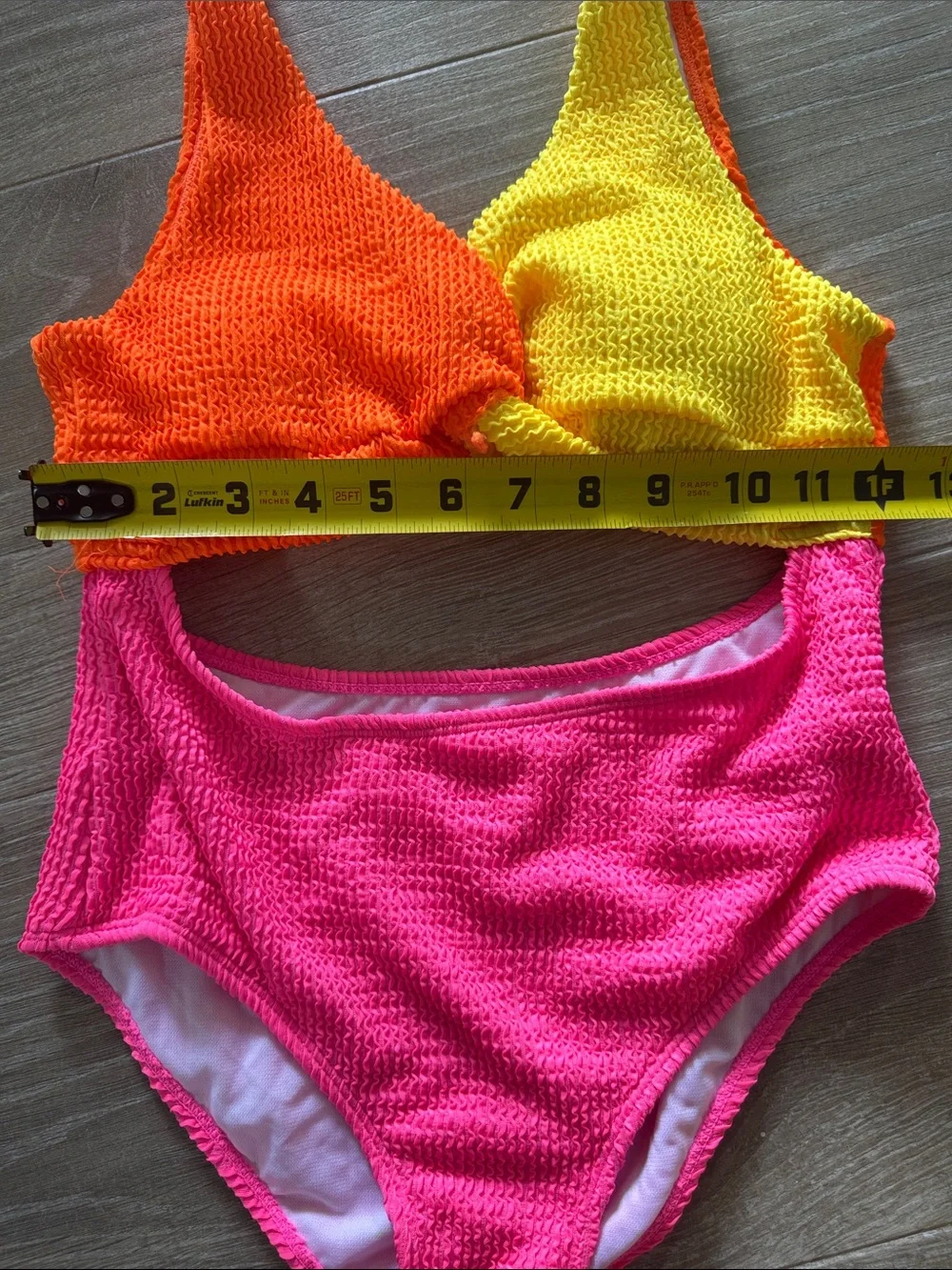 Kids Colorblock One-Piece Swimsuit - Neon Pink, Yellow & Orange